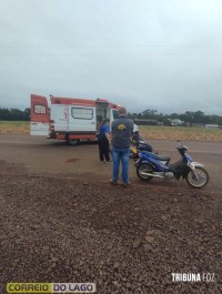 Motociclista sofre queda após atropelar cachorro em Santa Helena