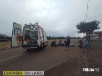 Motociclista sofre queda após atropelar cachorro em Santa Helena