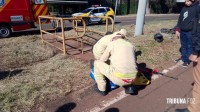 Ciclista adolescente é socorrido pelo Siate após ser atropelado por moto na Av. Tancredo Neves