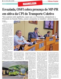 Esvaziada, OSFI cobra presença do MP-PR em oitiva da CPI do Transporte Coletivo