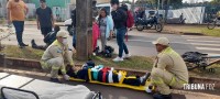 Siate socorre ciclista após colisão com moto na Av. Felipe Wandscheer