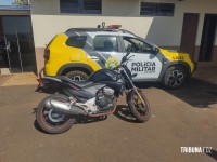 Policia Militar detém dupla suspeita com moto irregular em Missal