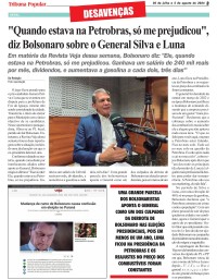 "Quando estava na Petrobras, só me prejudicou", diz Bolsonaro sobre o General Silva e Luna