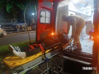 Siate socorre motociclista após queda na Av. Paraná