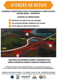 Com obras da Perimetral, acesso à ponte para Argentina em Foz do Iguaçu terá desvio de tráfego