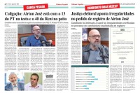 Coligação: Airton José está com o 13 do PT na testa e o 40 do Reni no peito