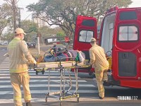 Motociclista é socorrido pelo Siate após colisão no Jardim América