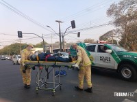 Motociclista é socorrido pelo Siate após colisão no Jardim América