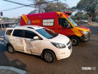 Motociclista é socorrido pelo Siate após colisão no Jardim América