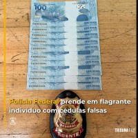 Policia Federal prende jovem que retirava um envelope pelos correios contendo cédulas falsas de R$ 100 em Itaipulândia