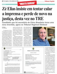 Zé Elias insiste em tentar calar a imprensa e perde de novo na justiça, desta vez no TRE