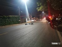 Motociclista morre após abalroamento lateral  na Av. Por do Sol