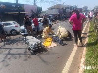 Motociclista é socorrido pelo Siate após colisão na Av. Morenitas 