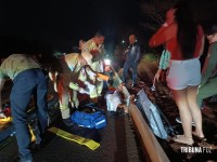 Motociclista fica gravemente ferido após colisão na Av. das Cataratas