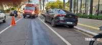 Siate socorre vítima de queda de moto no centro de Foz do Iguaçu