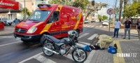 Siate socorre vítima de queda de moto no centro de Foz do Iguaçu