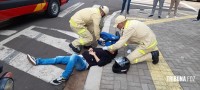 Siate socorre vítima de queda de moto no centro de Foz do Iguaçu