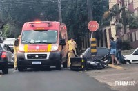 Motociclista é socorrido pelo Siate após colisão na Av. República Argentina