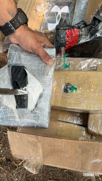 Polícia Federal e Receita Federal apreenderam cerca de 55 Kg de cocaína e crack na Ponte da Amizade