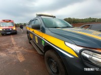 Motociclista é socorrido pelo Siate após colisão no trevo de acesso a Argentina