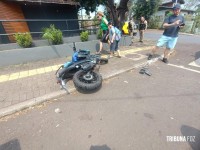 Siate socorre motociclista após colisão na Rua Belarmino de Mendonça