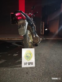 PM recupera moto no Bairro Três Lagoas