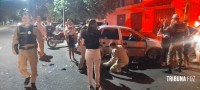 Policial militar é socorrido pelo Siate após colisão no Jardim São Paulo