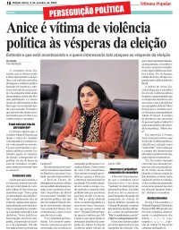 Anice é vítima de violência política às vésperas da eleição