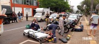 SAMU socorre três pessoas após colisão traseira entre duas motos na Vila Maracanã