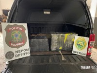 BPFRON e Policia Federal apreendem 65 Kg de maconha em Foz do Iguaçu