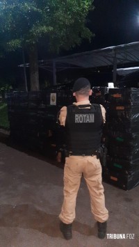 ROTAM apreende 3500 pacotes de cigarros contrabandeados em Itaipulândia