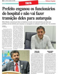 Prefeito enganou os funcionários do hospital e não vai fazer transição deles para autarquia