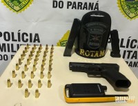 ROTAM apreende menor com pistola e radiocomunicador no bairro Ipê em Medianeira