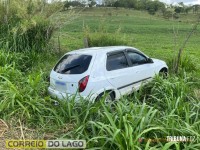 Mulher fica ferida após capotamento em Santa Helena