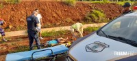 Dois motociclistas são socorridos pelo Siate após colisão na "Pista do Grau"