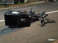 Motociclista fica gravemente ferido após colisão na Rua Xavier da Silva