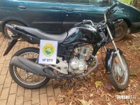 Policia Militar apreende moto furtada e já adulterada na "Favela do Monsenhor"