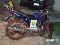 Policia Militar recupera motocicleta furtada na cidade de São Miguel do Iguaçu