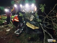 Grave acidente na PR-497 deixa um morto e quatro feridos em São Miguel do Iguaçu