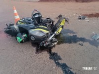 Motociclista fica gravemente ferido após colisão na Av. das Cataratas