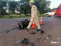 Motociclista fica gravemente ferido após colisão na Av. das Cataratas