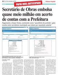 Secretário de Obras embolsa quase meio milhão em acerto de contas com a Prefeitura