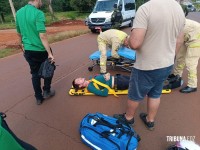 Siate socorre motociclista após colisão na Av. das Cataratas