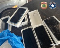 Policia Federal e Receita Federal, apreende celulares de alto valor comercial na Ponte da Amizade