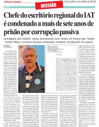 Chefe do escritório regional do IAT é condenado a mais de sete anos de prisão por corrupção passiva