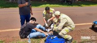 Siate socorre duas vítimas após motociclista colidir contra um poste da área rural de Foz