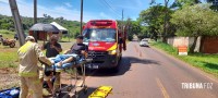 Siate socorre duas vítimas após motociclista colidir contra um poste da área rural de Foz