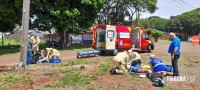 Siate socorre duas vítimas após motociclista colidir contra um poste da área rural de Foz