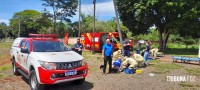 Siate socorre duas vítimas após motociclista colidir contra um poste da área rural de Foz