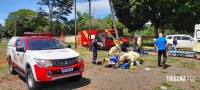 Siate socorre duas vítimas após motociclista colidir contra um poste da área rural de Foz